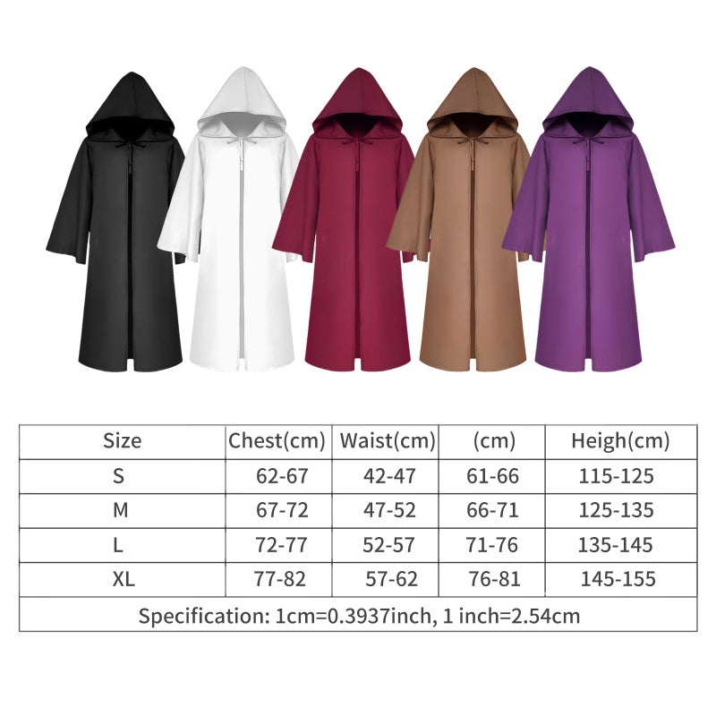 Halloween Hooded Cloak Unisex Kids Children Cape Role Cosplay Long Cloak Gothic Costumes Outwear Solid Medieval Cloak Halloween Party Prop - Image 4