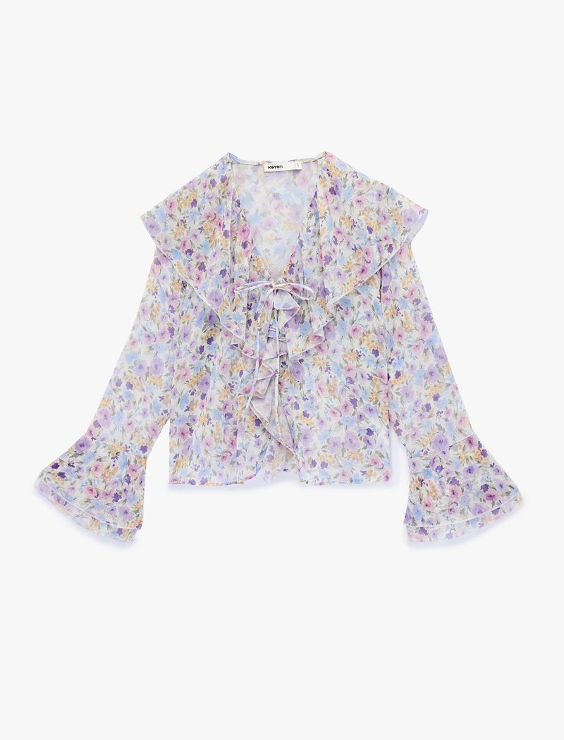 KOTON Floral Chiffon Blouse - Image 3
