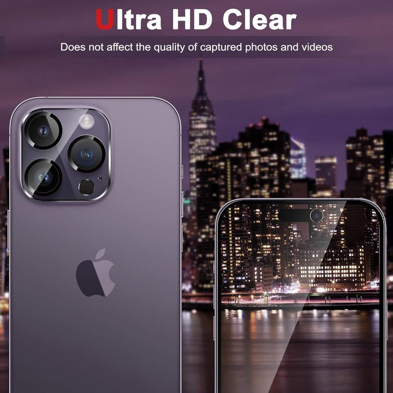 OpenTech ® Premium Camera Lens Protector Tempered Glass Compatible For iPhone 14 Pro/iPhone 14 Pro Max With Edge To Edge Coverage (Full Transparent) (Pack of Two) - Image 5