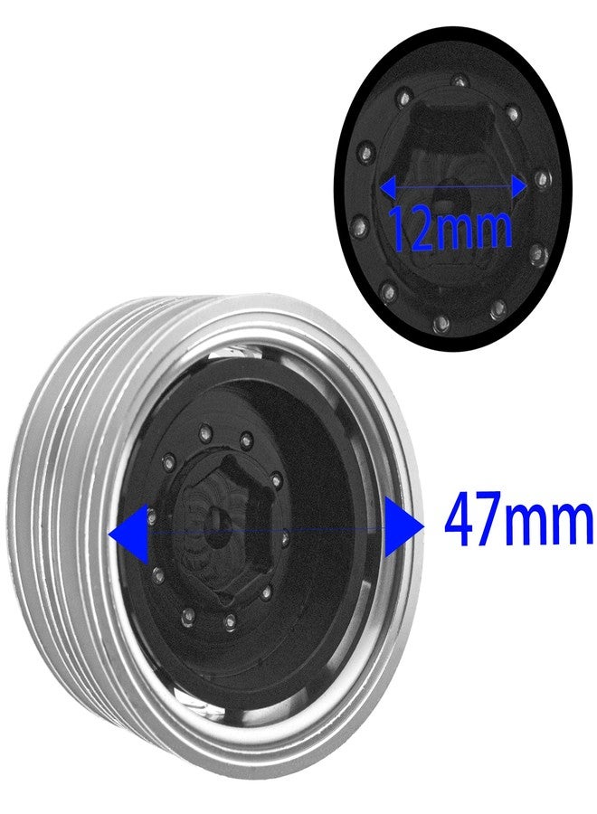 Vgoohobby 2Pcs Vgoohobby Metal Beadlock Rear Wheel Hubs Rims Compatible with 1/14 Tamiya Tractor Truck Climbing Trailer Cargo RC Car Upgrade Parts - Image 4