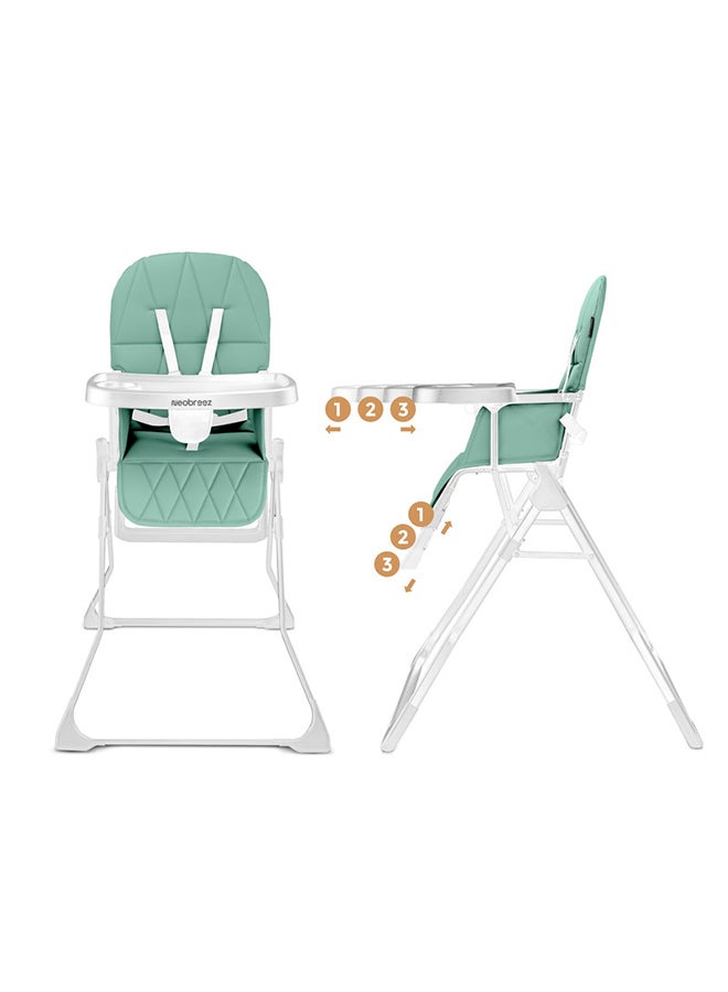 neobreez CRIS Ultra Compact Lightweight Foldable Baby High Chair|Quick and Easy Fold HighChair|Removable and Adjustable Foot Tray| 5-point Safety Harness|Toddler Portable Baby Feeding Chair For Travel(5kg) - Image 1