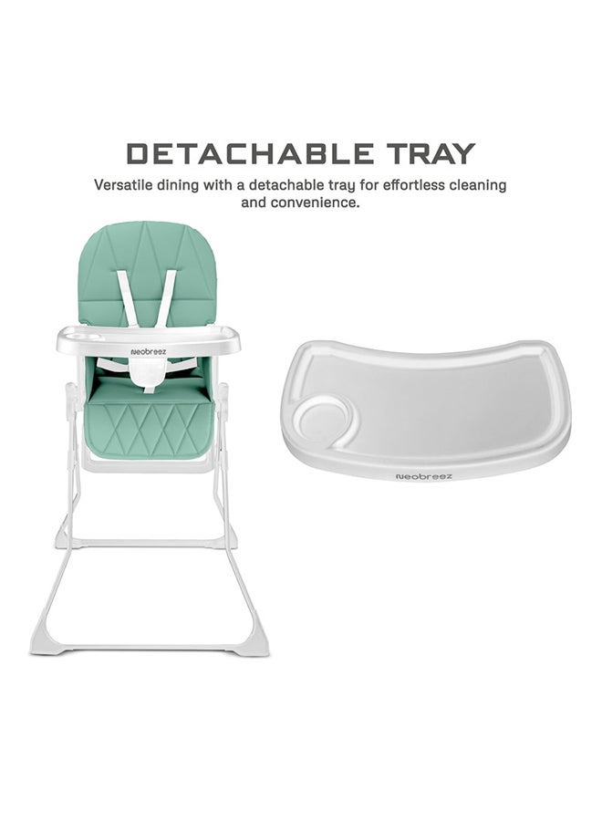 neobreez CRIS Ultra Compact Lightweight Foldable Baby High Chair|Quick and Easy Fold HighChair|Removable and Adjustable Foot Tray| 5-point Safety Harness|Toddler Portable Baby Feeding Chair For Travel(5kg) - Image 3