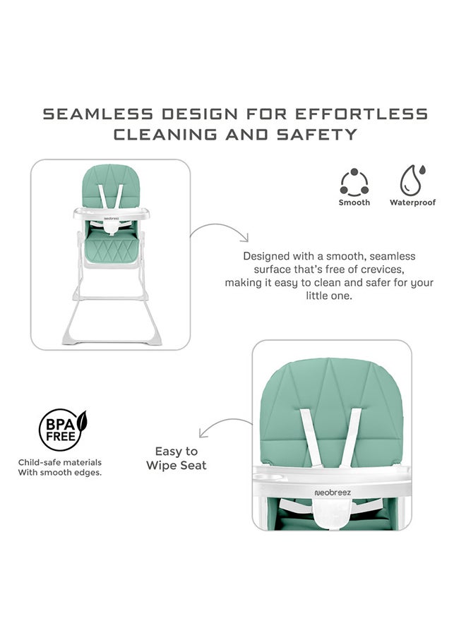 neobreez CRIS Ultra Compact Lightweight Foldable Baby High Chair|Quick and Easy Fold HighChair|Removable and Adjustable Foot Tray| 5-point Safety Harness|Toddler Portable Baby Feeding Chair For Travel(5kg) - Image 4