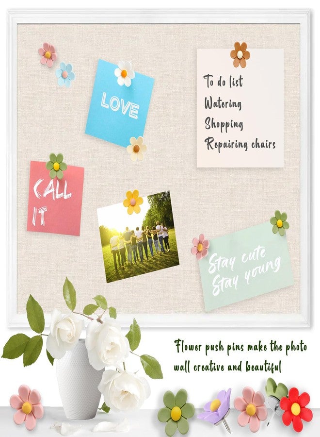 VYNFLICK Flower Push Pins - 50 Pcs Cute Decorative Colorful Floral Thumb Tacks for Cork Board Wall Bulletin Board Travel Map Photo Home Office Supplies Accessories - Image 5