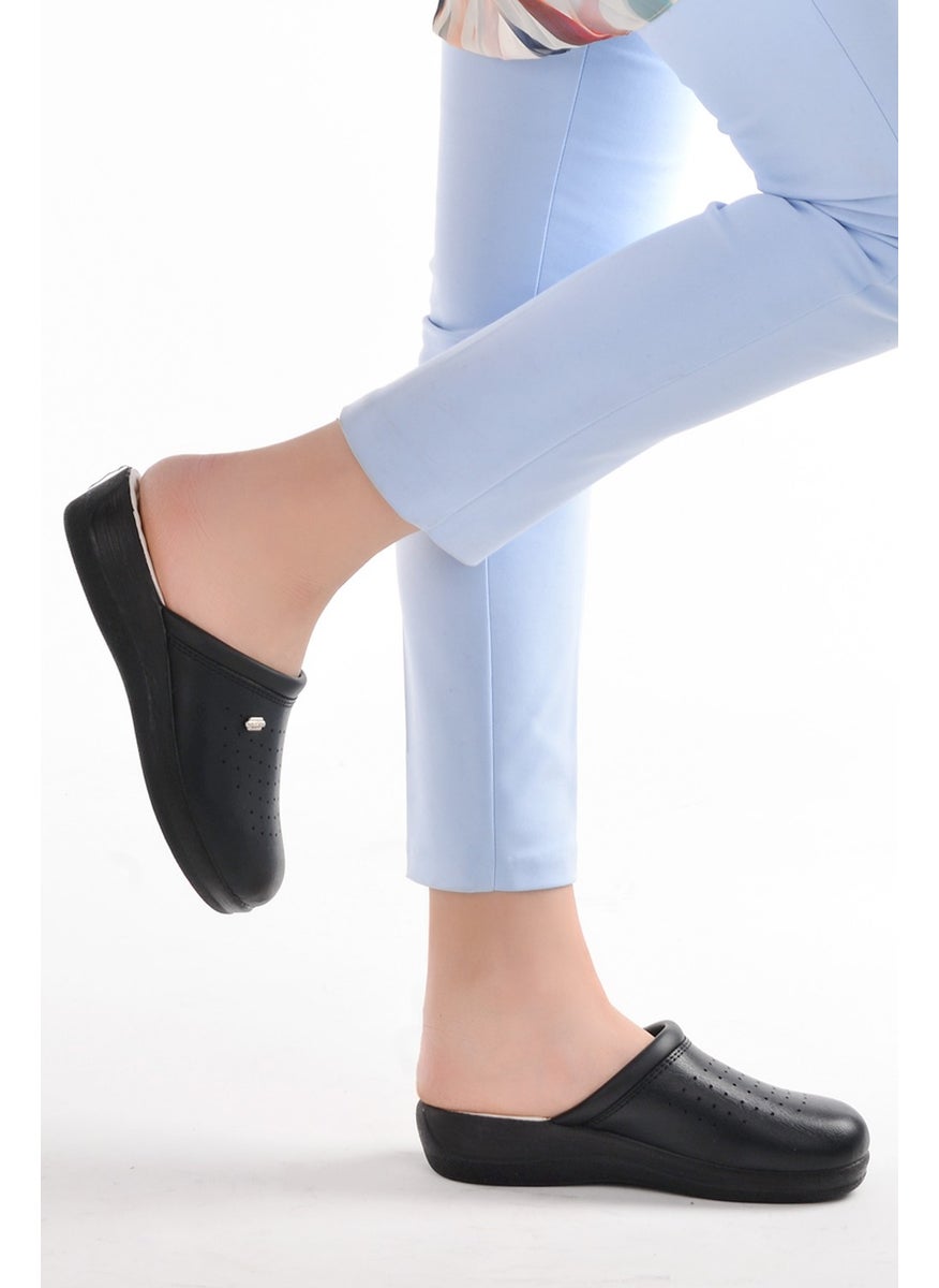 Gezer - 04770 4 Point Anatomical Sabo Men Women Slippers Hospital & Business Black - Image 1