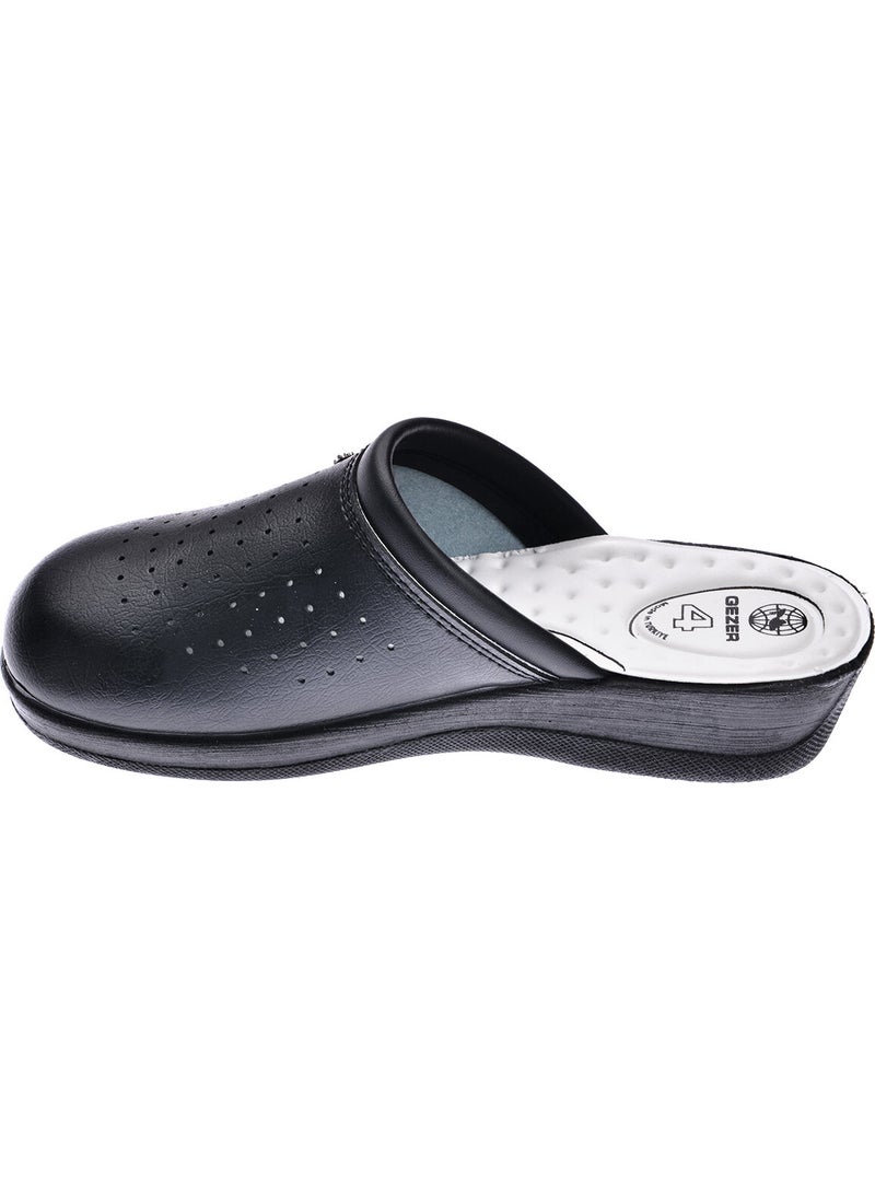 Gezer - 04770 4 Point Anatomical Sabo Men Women Slippers Hospital & Business Black - Image 1