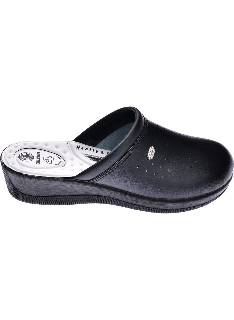 Gezer - 04770 4 Point Anatomical Sabo Men Women Slippers Hospital & Business Black - Image 1