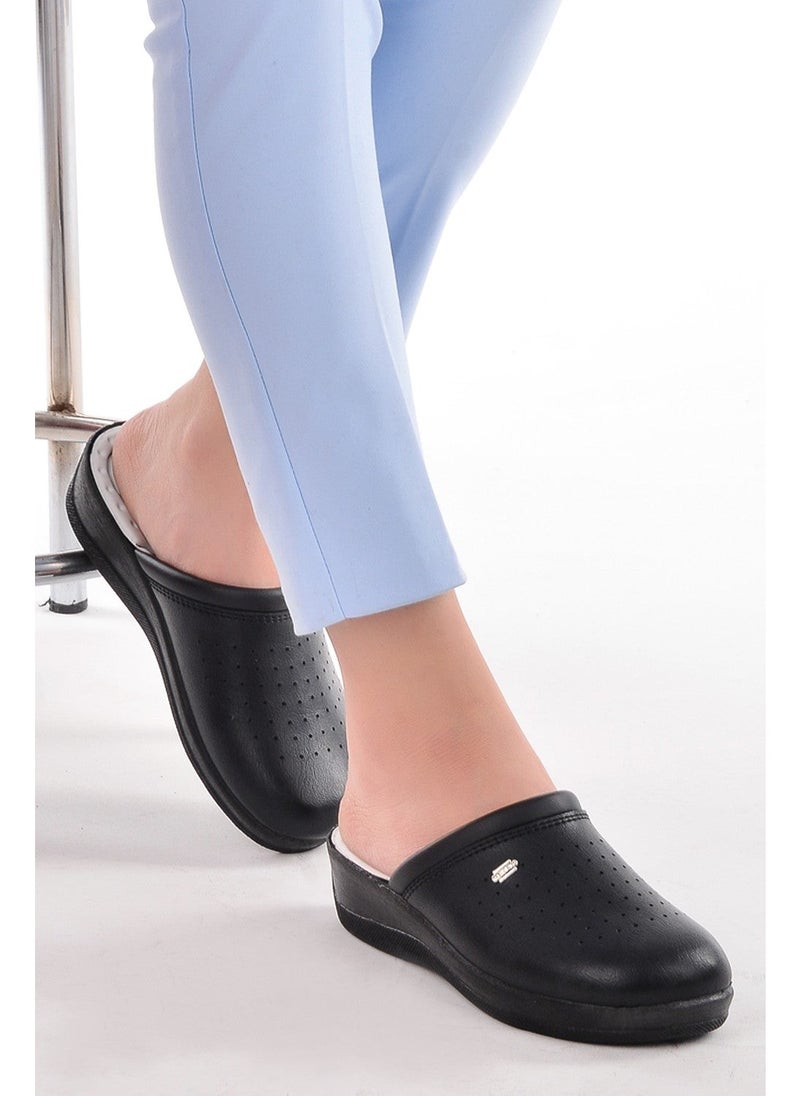 Gezer - 04770 4 Point Anatomical Sabo Men Women Slippers Hospital & Business Black - Image 1