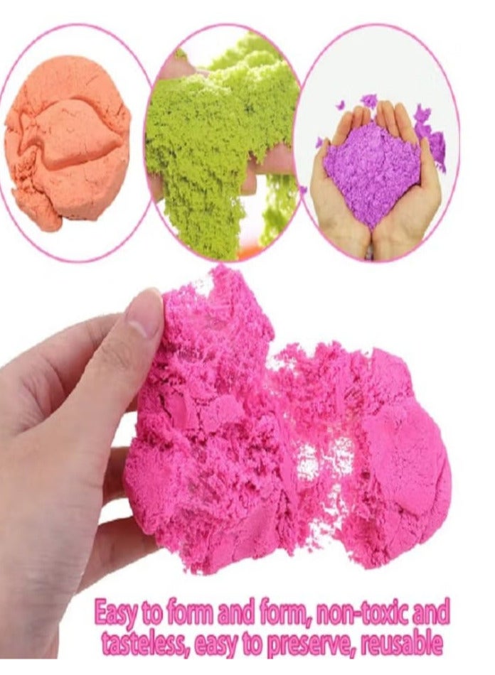 Magic Sand with 2 Animal Moulds - Underwater World Play Dough set Plasticine Color Mud Set Castle Modeling Clay kit DIY Slime Toys (Orange) - Image 5