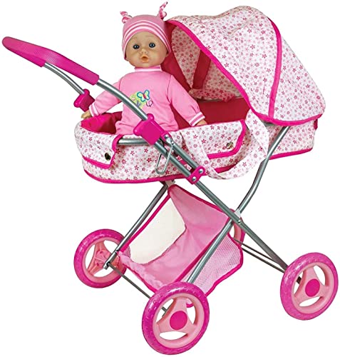 Lissi Deluxe Doll Pram with 13" Baby Doll, Also Includes Diaper Bag & Accessories, Nuturing and Role Play, For Ages 4 and up - Image 3
