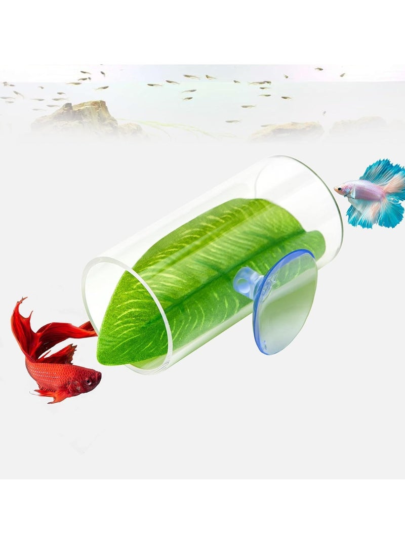 سيلكفكس Betta Fish Acrylic Tube Tunnel, لعب, ورقة حصيرة, الموائل الطبيعية للتربث والتربية, ملاجئ مخبأ مكان, ملحقات ديكور خزان الأسماك - Image 1