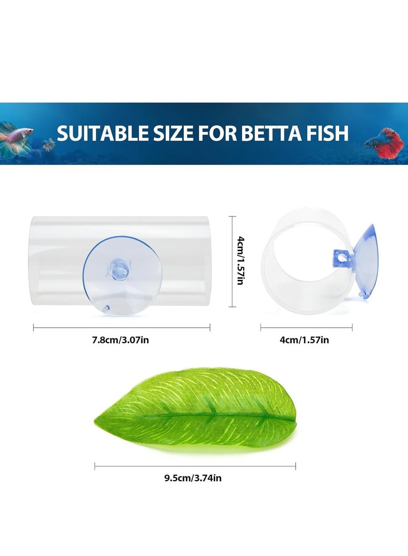 سيلكفكس Betta Fish Acrylic Tube Tunnel, لعب, ورقة حصيرة, الموائل الطبيعية للتربث والتربية, ملاجئ مخبأ مكان, ملحقات ديكور خزان الأسماك - Image 2