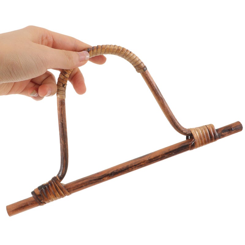 Natural Rattan Handbag Handles 27cm D Shape 2PCS For DIY Crochet Tote Bag Craft - Image 5