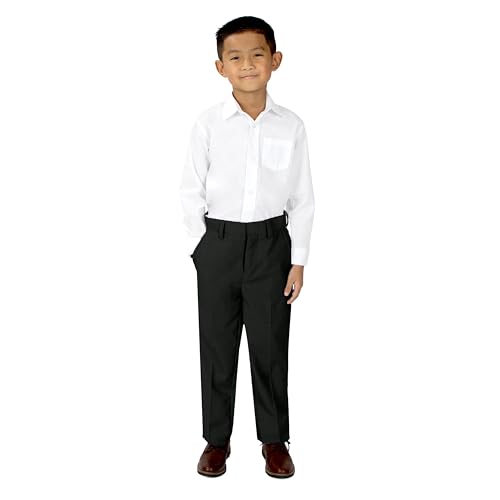 Spring Notion Boys' Dress Pants and Shirt 12 Black/White - Image 1