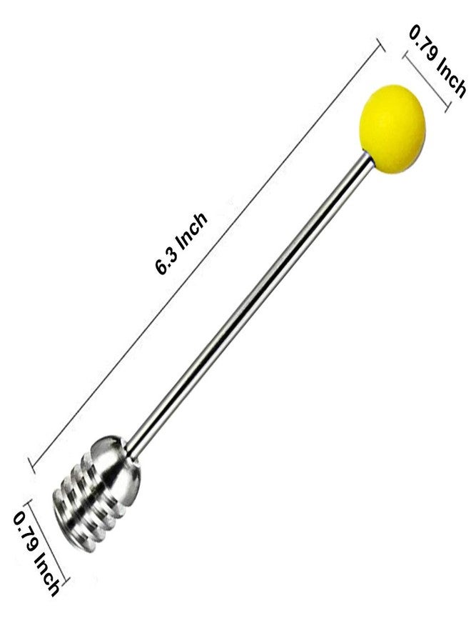 SONGZIMING Stainless Steel Honey Dipper Stick 6.3 Inch Honey Wand Server for Honey Pot Dispense Drizzle Honey, Wedding Party Favors, Baby Shower (Yellow) - Image 2
