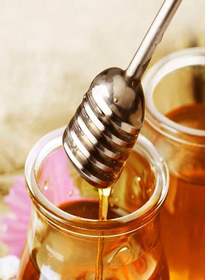 SONGZIMING Stainless Steel Honey Dipper Stick 6.3 Inch Honey Wand Server for Honey Pot Dispense Drizzle Honey, Wedding Party Favors, Baby Shower (Yellow) - Image 3
