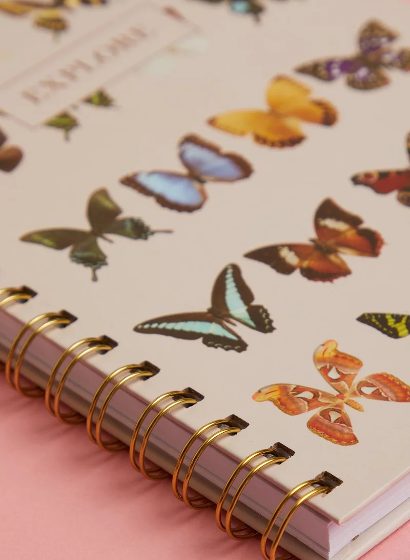 Back to school kit A5 Spiral Hardcover Notebook - Butterflies