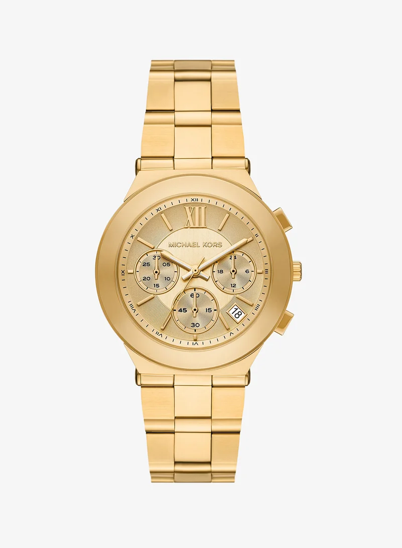 Gold-Plated Metal Bracelet Analog Watch