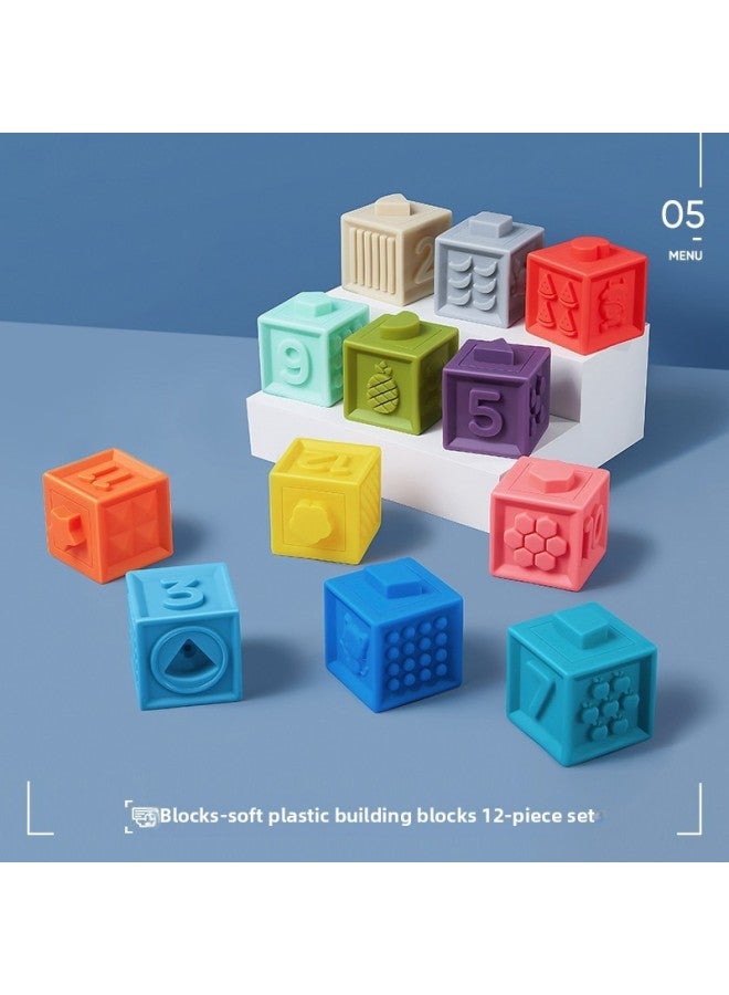 إسكدنيا Soft Rubber Building Blocks Spot Touch Ball Sensory Training Perception Baby Touch Massage Ball Baby Hand Grab Ball-Color:Soft Rubber Building Blocks 6 Pack - Image 5