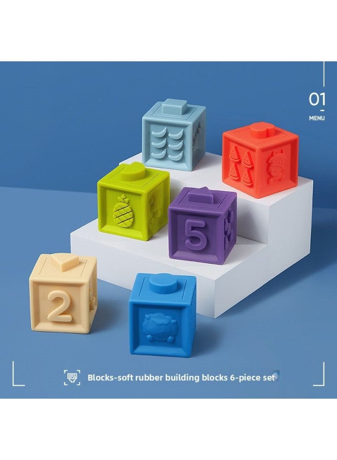 إسكدنيا Soft Rubber Building Blocks Spot Touch Ball Sensory Training Perception Baby Touch Massage Ball Baby Hand Grab Ball-Color:Soft Rubber Building Blocks 6 Pack - Image 4