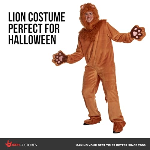 Morph Lion Costume Adult, Adult Lion Costume, Animal Costumes For Men, Safari Animal Halloween Outfit for Men, Large - Image 4
