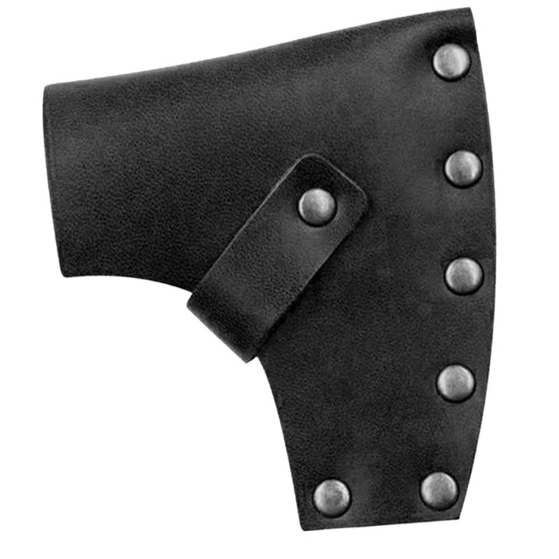Leather Axe Cover Protective Sleeve For Outdoor Camping Hunting Handcrafted Black - Image 2