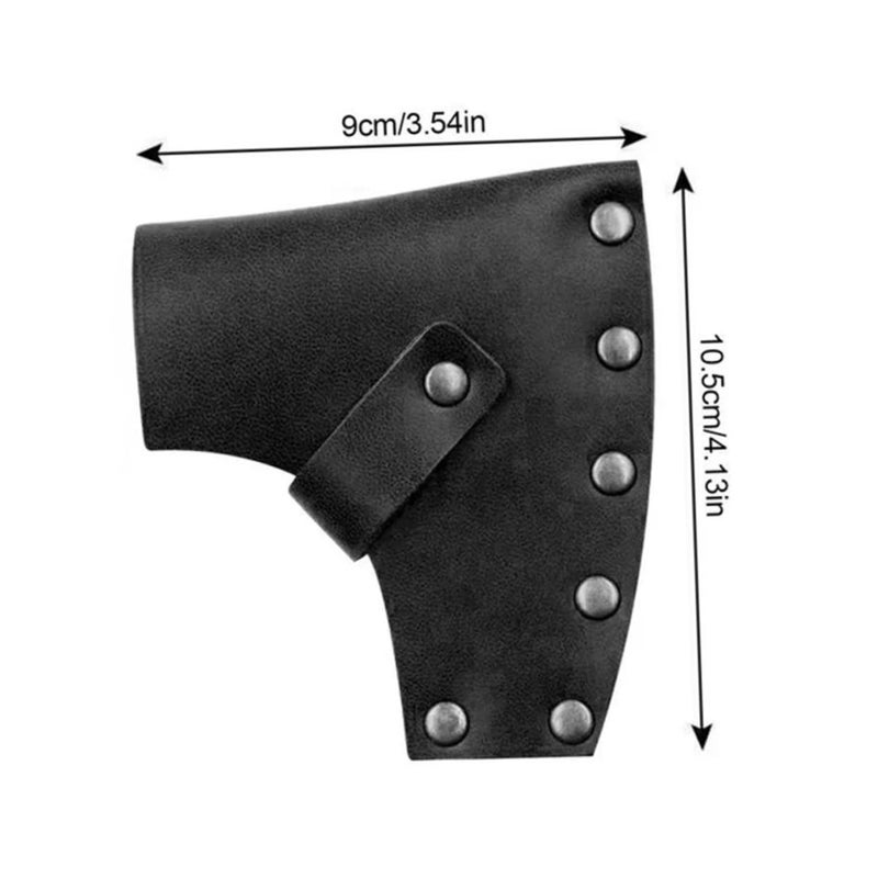 Leather Axe Cover Protective Sleeve For Outdoor Camping Hunting Handcrafted Black - Image 3