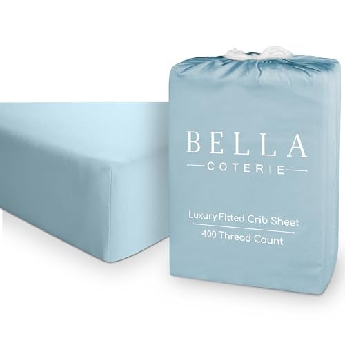 BC BELLA COTERIE Bella Coterie Luxury Crib Sheet  Organically Grown  100 Viscose Made from Bamboo  Ultra Soft  Cooling for Better Sleep  Deep Pocket Fitted Sheet for Crib  Toddler Mattress Coastal Blue