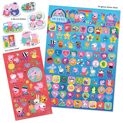 Paper Projects 01.70.22.031 Peppa Pig and Friends Mega Pack | Three Types of Stickers (Around 150 Total) | Reusable on Non-Porous Surfaces, Blue/Red, 29.7cm x 21cm - Image 2