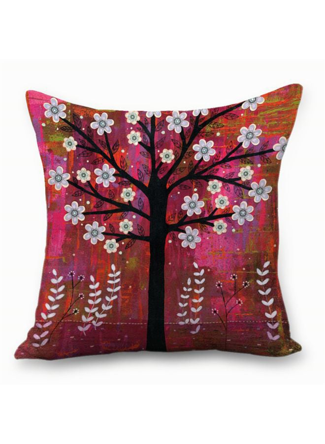 NIBEMINENT Floral Tree Printed Cushion Cover Multicolour 45 x 45cm