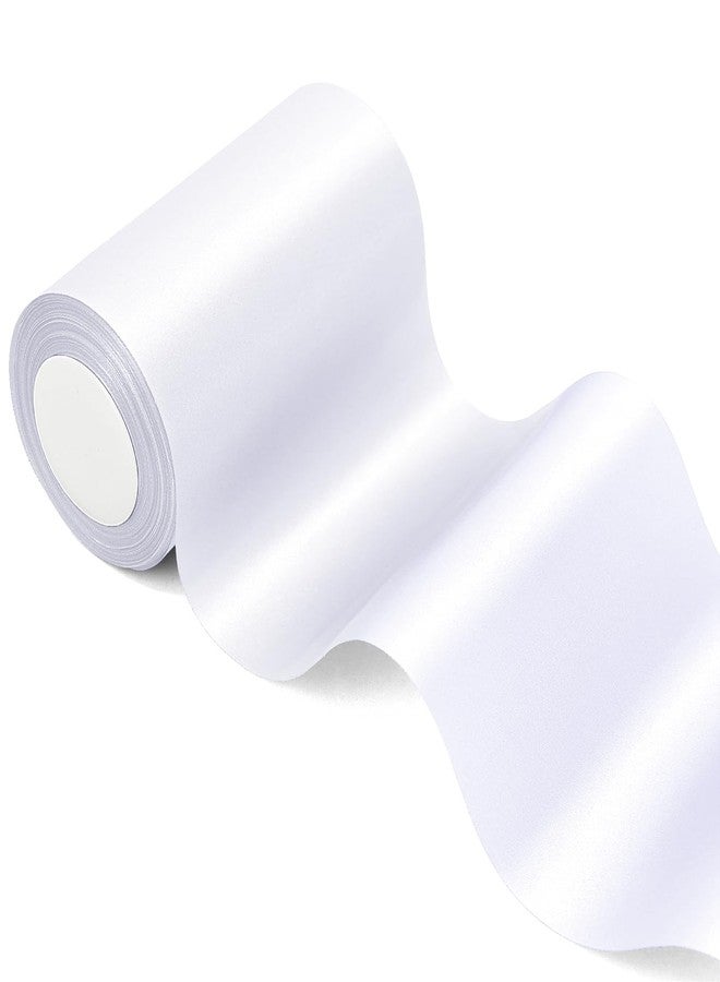 CenterZ 6 inch x 24 Yards Long White Satin Ribbon, Wide Solid Fabric Ribbons Roll for Wedding Birthday Party Baby Shower Decoration, Gift Wrapping, Craft Hair Bow Making, Chair Sash, Indoor, Outdoor - Image 1