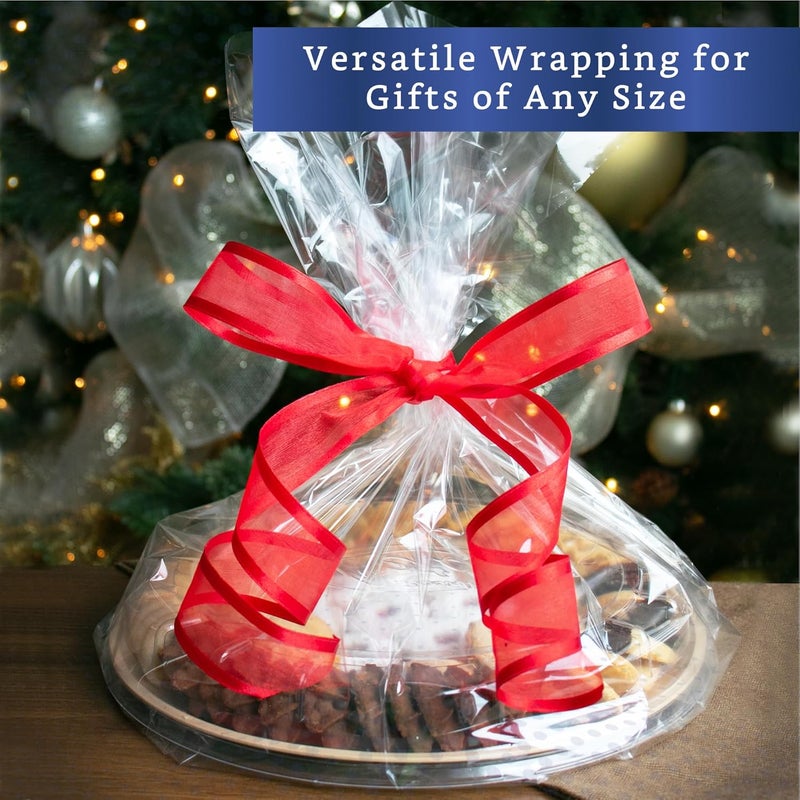 FIESTA WRAPS Clear Cellophane Wrap Roll (31.5 in x 110 ft) - Cellophane Roll - Clear Wrapping Paper to Wrap Gift Baskets - Gift Basket Wrapping Supplies - Papel Celofán Transparente - Image 4