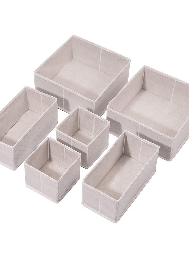 MIXDE 6 PCS Cabinet Closet Organizers Foldable Wardrobe Organizer Dividers Drawer Organizers for Underwear Storage Boxes for Storing Socks, Clothes, Bras, Ties - Image 1