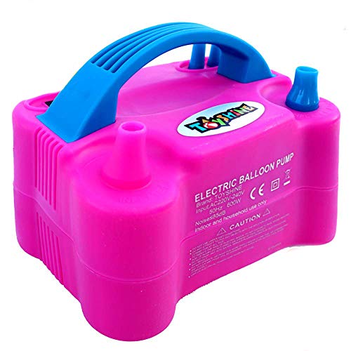 Toyshine Rubber Portable Dual Nozzle Rose Red Electric Balloon Blower Pump Inflator For Decoration, Pack of 1 - Image 1