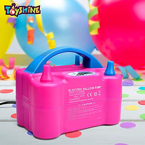 Toyshine Rubber Portable Dual Nozzle Rose Red Electric Balloon Blower Pump Inflator For Decoration, Pack of 1 - Image 4