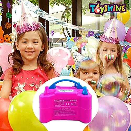 Toyshine Rubber Portable Dual Nozzle Rose Red Electric Balloon Blower Pump Inflator For Decoration, Pack of 1 - Image 5