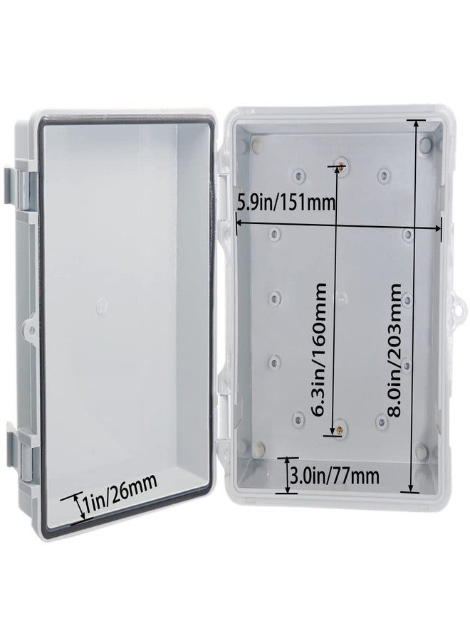 YETLEBOX Waterproof Outdoor Electrical Box Junction Box Weatherproof IP67 ABS Plastic Enclosure Switch Router Project Box with Mounting Plate with Wall Bracket 2 Cable Glands Grey 8.7"x6.7"x4.3" - Image 4