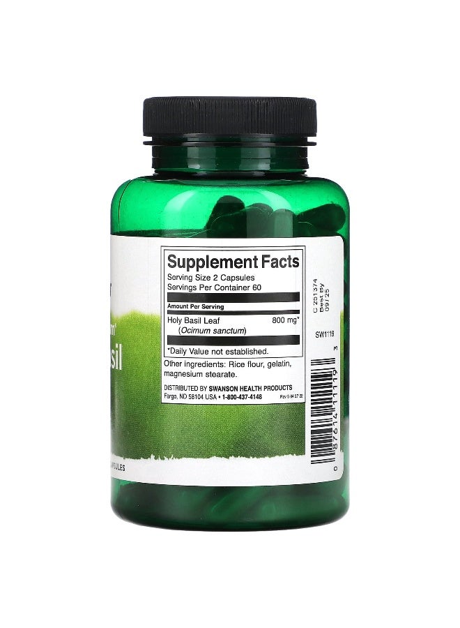 Swanson, Holy Basil Leaf, Full Spectrum, 400 mg, 120 Capsules - Image 2
