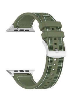 Watch Sport Silicone Nylon Band Designed for Apple Watch Band 49mm 46mm 45mm 44mm 42mm for Men Women, Waterproof Soft Replacement Strap for iWatch Ultra2 Ultra SE SE2 Series 10 9 8 7 6 5 4 3 2 1 Green  - Image 2