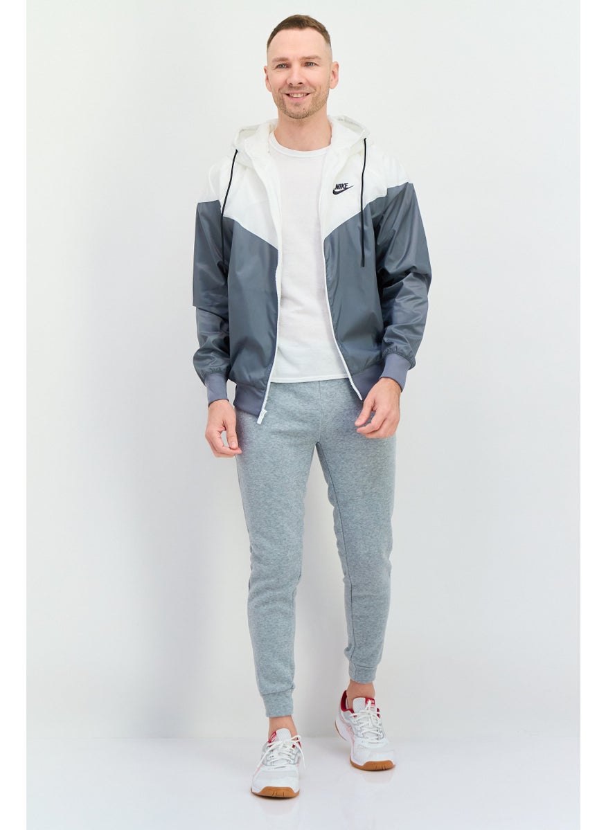 Nike Men Sportswear Fit Embroidered Logo Outdoor Jacket, White  - Image 4