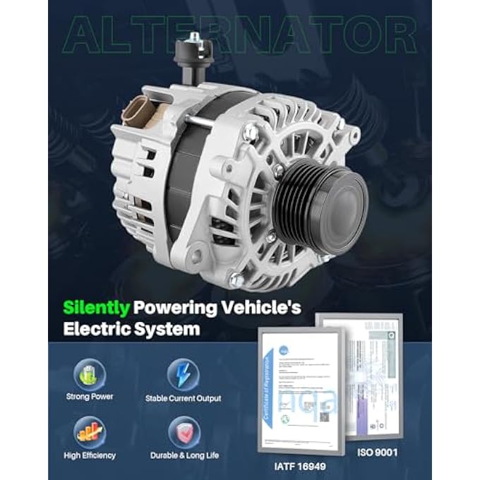 Dacall New Alternator Fit for Subaru Crosstrek H4 2.0L (2016-2017), for Legacy H4 2.5L (2015-2017), for Outback H4 2.5L (2015-2017). Replace 23700AA91A, A002TX3382 - Image 2