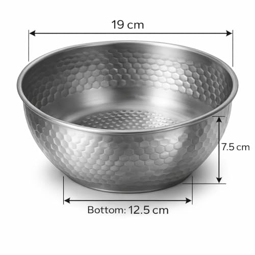 TRADY Stainless Steel Hammered Mixing Bowl – Heavy Duty Deep Kitchen Bowl for Cooking, Baking, Salad, Rice & Food Preparation - Image 4