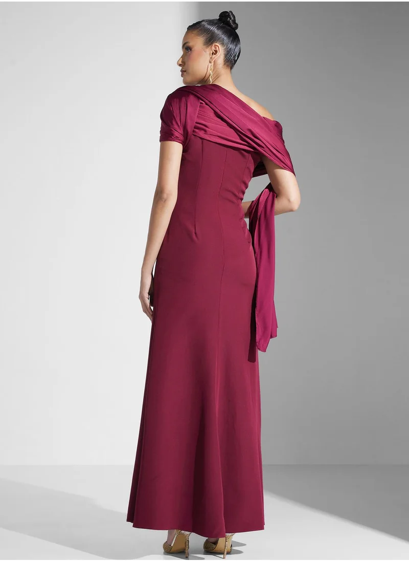 Namshi x Dress With Wrap Around Drape