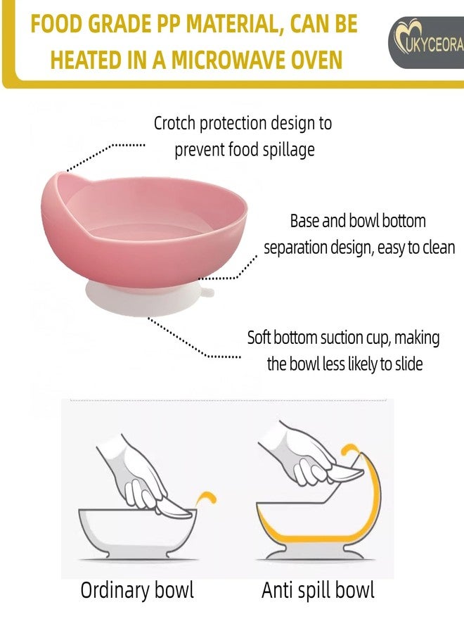 UKYCEORA Adaptive Bowl with Suction Cup on the Bottom, Suitable for Disabled People, Elderly People with Parkinson's Disease, Dementia and Tremors to Assist Eating.(Pink) - Image 2