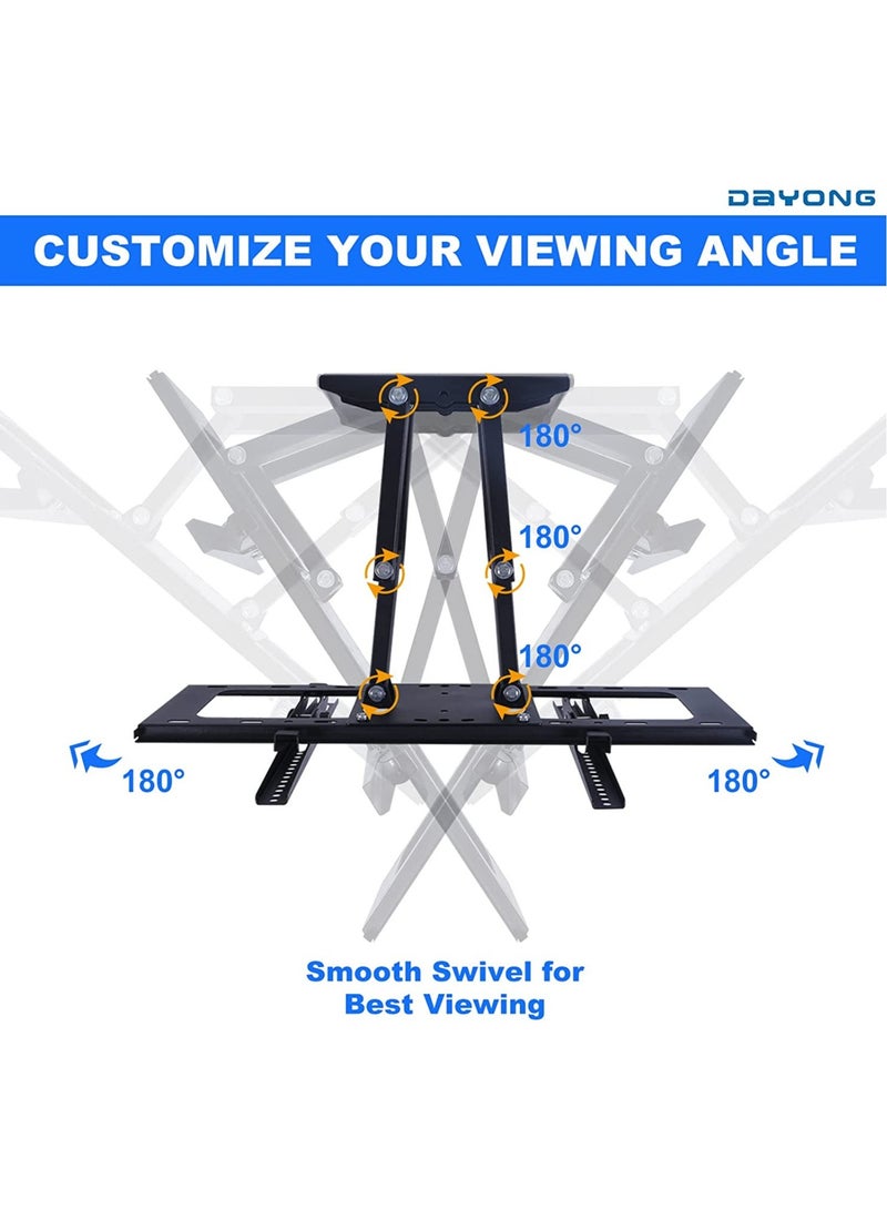 Full Motion TV Wall Mount for Most 32-70 inch TVs,Dual Articulating Arms Swivel and Tilt for LED LCD Flat & Curved TV TV Wall Mount Bracket Holds up to 30kg ​Max VESA 600x400mm - Image 4