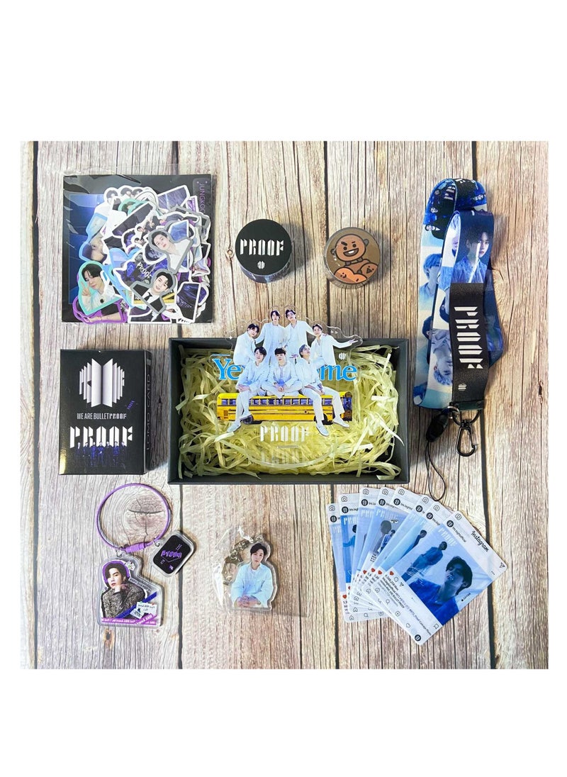 Generic BTS SUGA Personal Gift Box With Lomo Cards, Acrylic Stand, Hand Account Tape, Keychain, Lanyard, Stickers, Photo Card 
