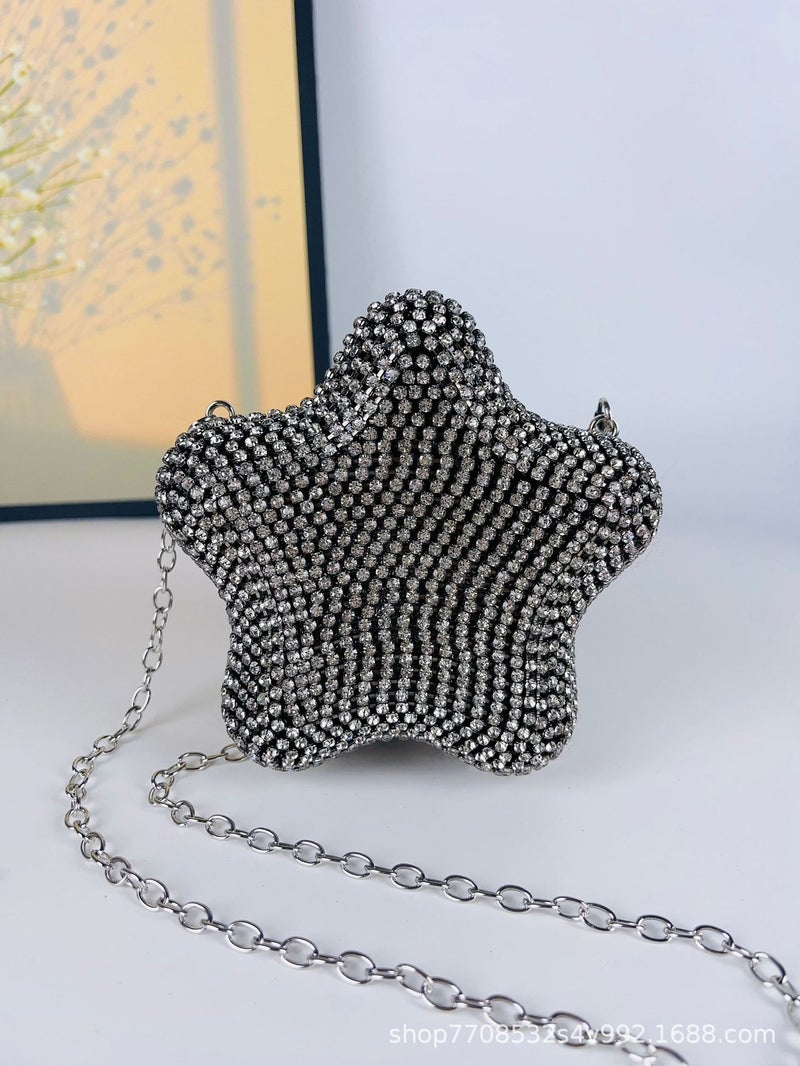 Fashion Mini Five-Pointed Star Chain Bag Diamond Crossbody Women'S Bag For Dinner - Image 4