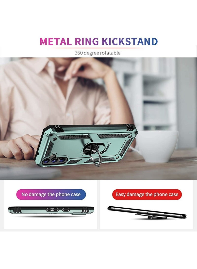 X-level Samsung Galaxy A14 5G/4G Case Cover Accessories Military Grade Shockproof with Anti-scratches Anti-drops Anti-fingerprints Protective Back Cover with Car Mount Magnetic Ring Kickstand - Image 4