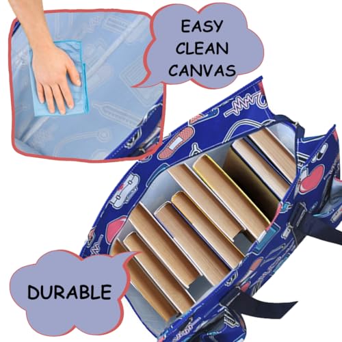 NGIL Zip-Top Tote Bag with Exterior Pockets for Working Women, Teachers, Nurses, and Moms, Design in USA (NGIL Zip-Nurse Theme-navy) - Image 3