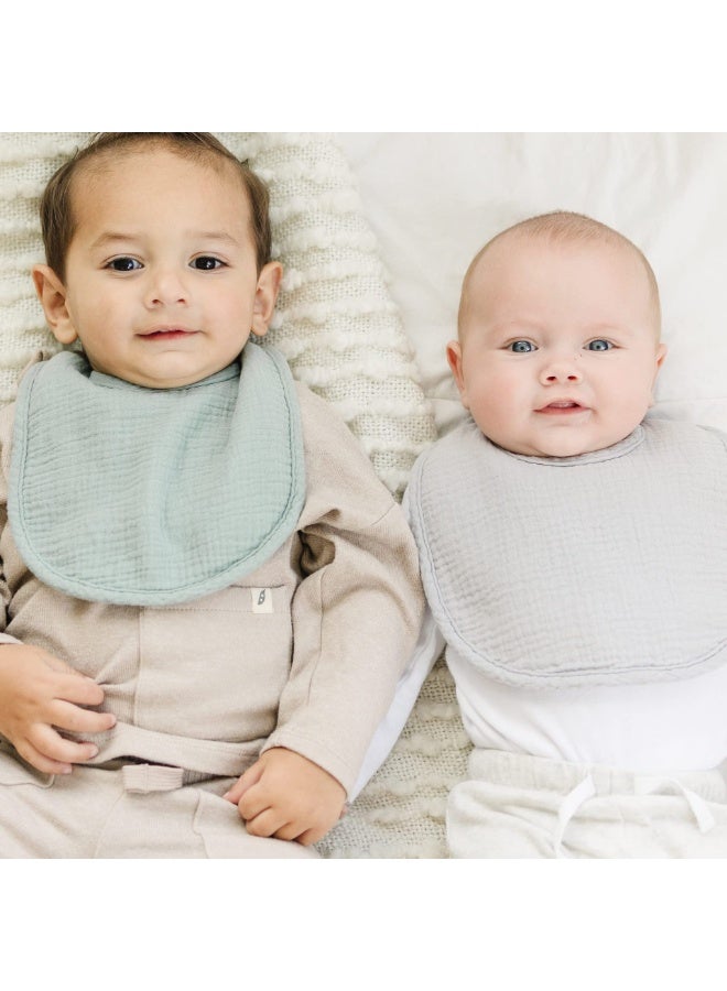 8 Pack Soft Cotton Baby Muslin Bibs Adjustable Absorbent Newborn Drool Feeding Bib Set for Boys and Girls - Image 3